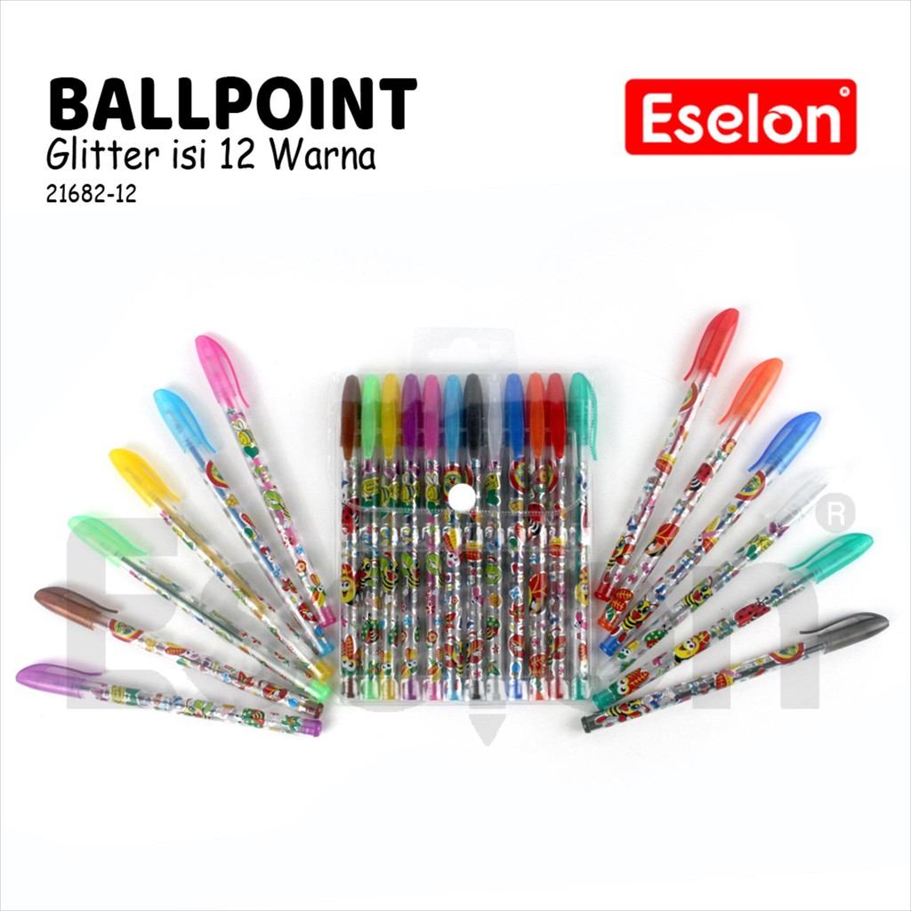 

12pcs PULPEN GEL GLITTER NON KARAKTER / pulpen glitter 12warna