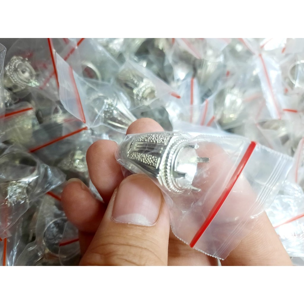 HARGA GROSIR. 1 KODI (20 Pcs) RING ALPAKA SUPER SILVER / Emban Cangkang Cincin Alpaka Silver Anti Lu
