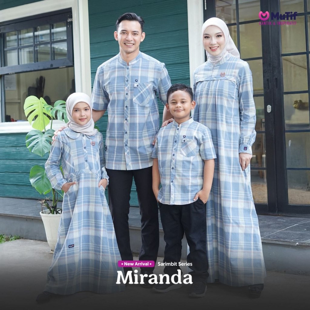 MUTIF Gamis MIRANDA Koko MIZAN Dress Muslim Sarimbit Keluarga Lebaran Terbaru Katun S-3XL