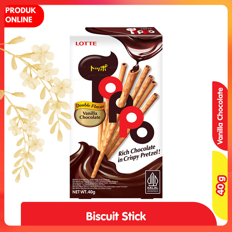 

Lotte Toppo Biskuit Stik Pretzel Cokelat Vanila 40 g