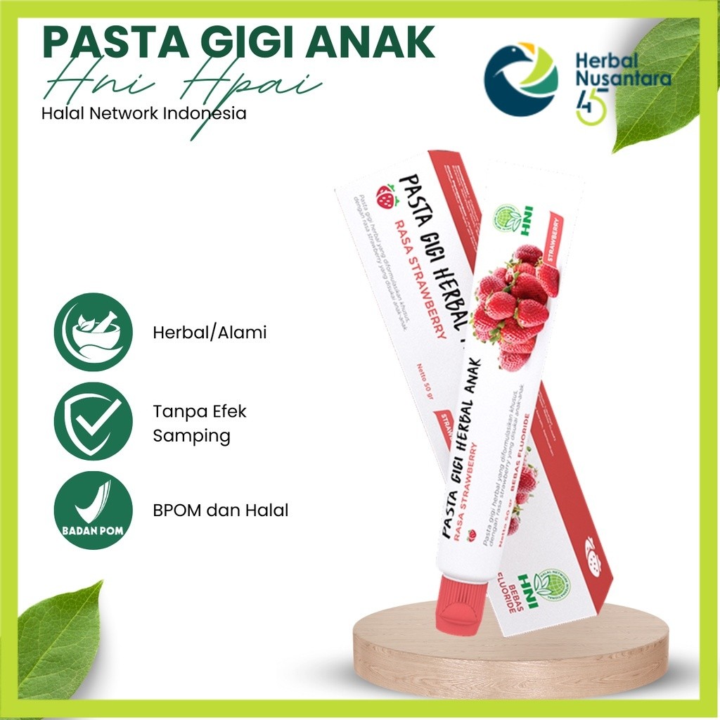 Produk Halal; PASTA GIGI HERBAL ANAK RASA STROBERI - HNI HPAI BPOM #hnihpai #samparstore