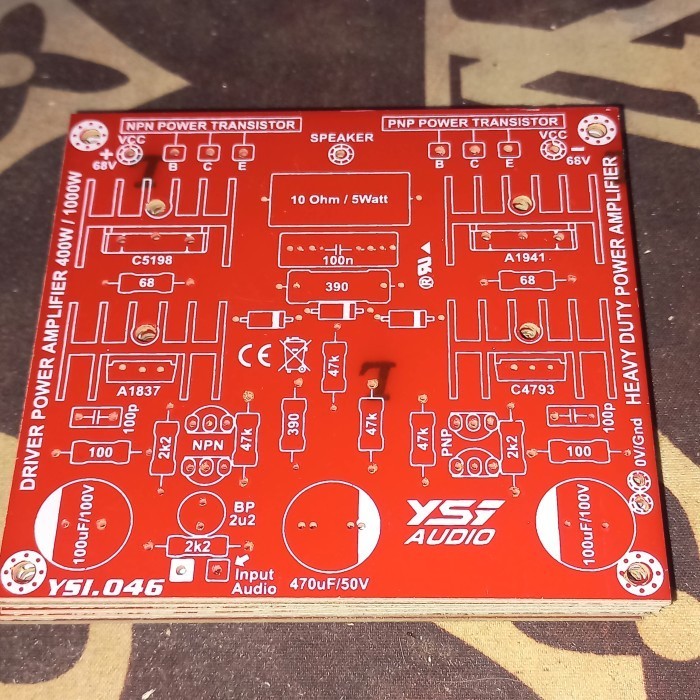 PCB 2 tingkat simetris PERTINAK ampli power amplifier kit driver fr2 Fajar Fajar elektro 2