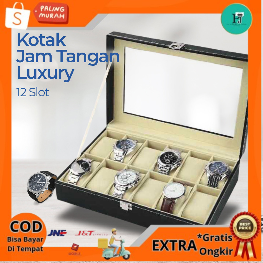

Rhodey Kotak Penyimpanan Jam Tangan Storage Organizer Luxury 12 Slot - Z-0003