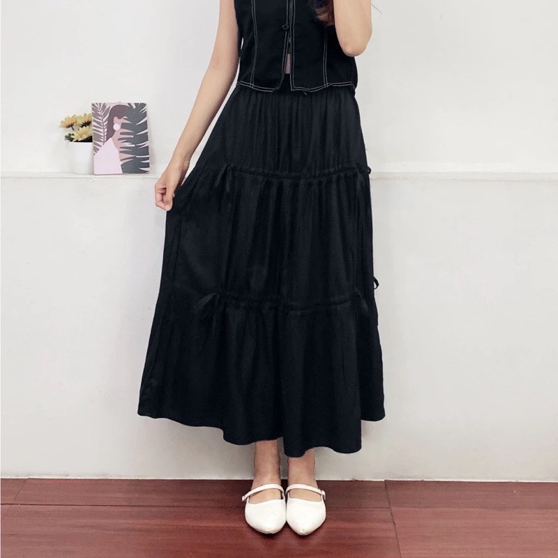 WILLSHA - ZFS OOTD KEKINIAN WANITA TENKA / ASHELA SKIRT / BAWAHAN ROK PANJANG RUFFLE TRENDY / ROK WA