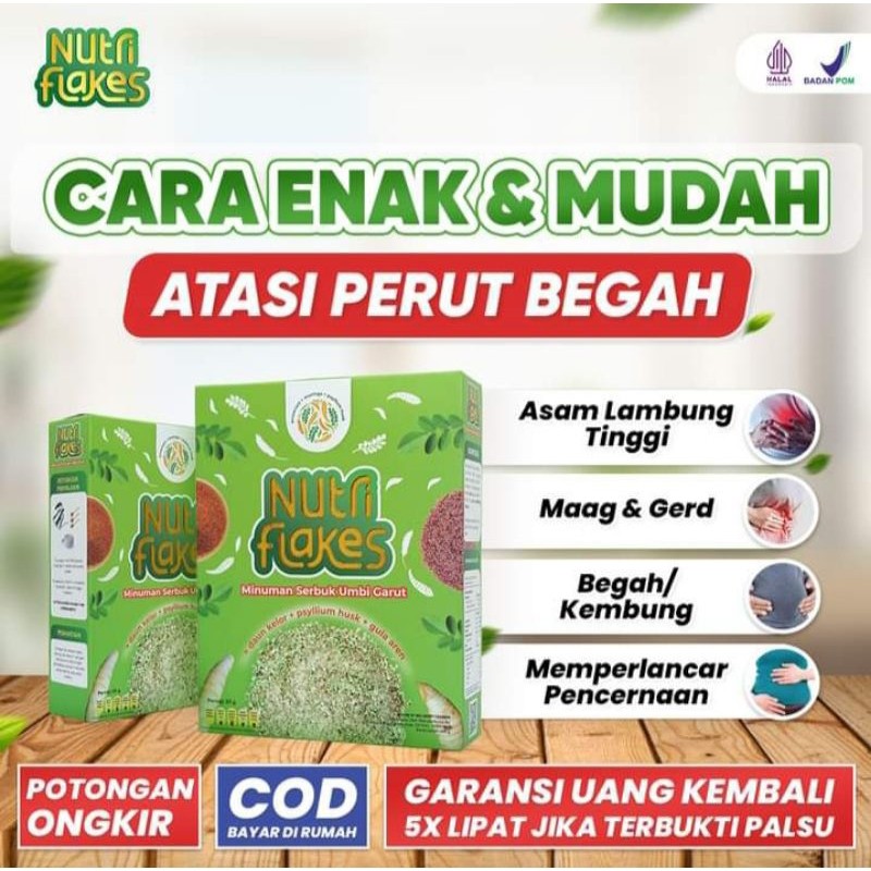 

Nutriflakes Sereal Umbi Garut Ampuh Mengatasi Asam Lambung - Bergaransi Uang Kembali Jika Produk Terbukti Palsu Paket 1 Box
