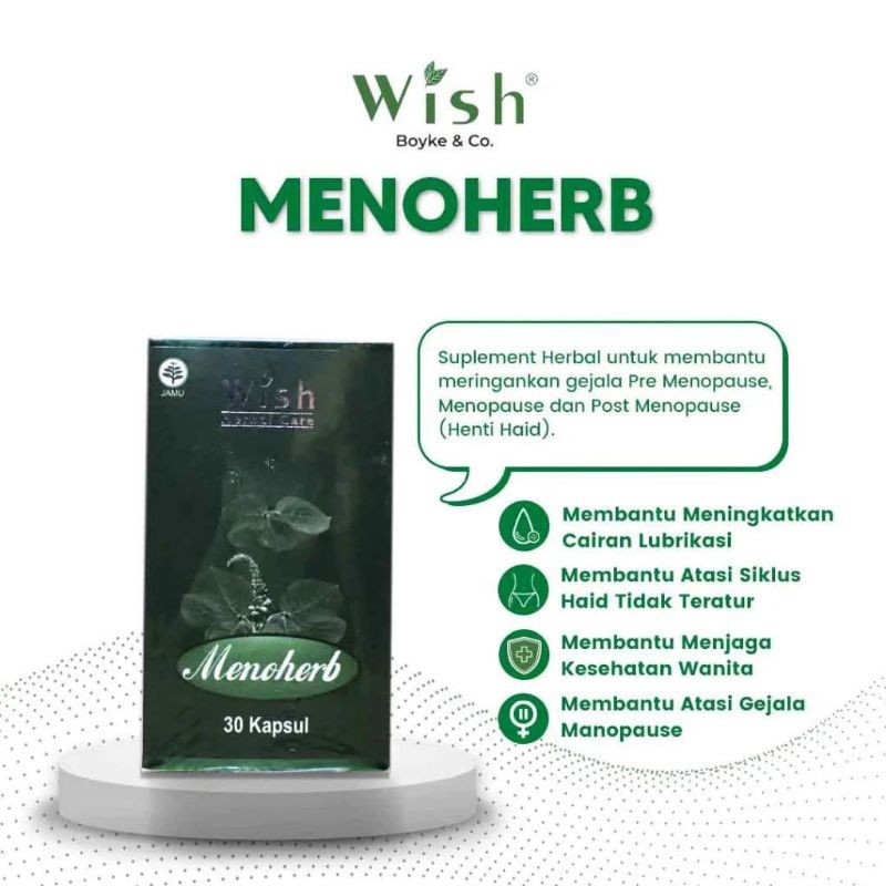 Menoherb Asli Original Suplemen Kesehatan Wanita Mengatasi Gejala Pre Menopause Dr.Boyke Wish Menohe