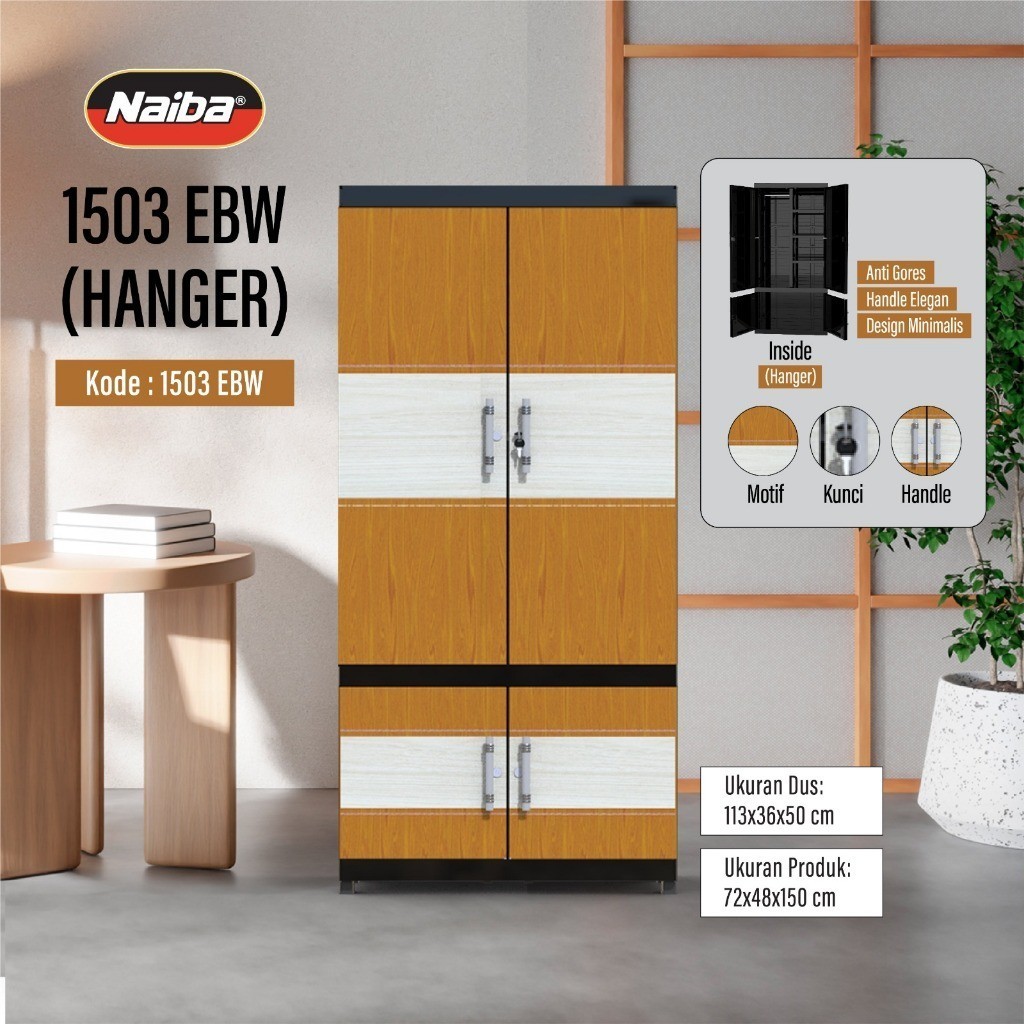 NAIBA - 1503 / 1523 / 1504 / 1524 - Lemari Gantung Naiba Kaca Lemari Hanger Lemari Gantung FIT NAIBA