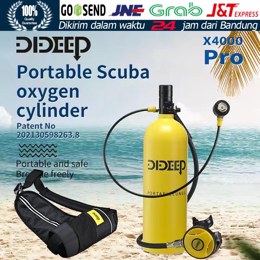 Silinder Oksigen Selam Mini 1L / Tabung Scuba Diving Portable / Mendukung 15-20 Menit Pernapasan Baw