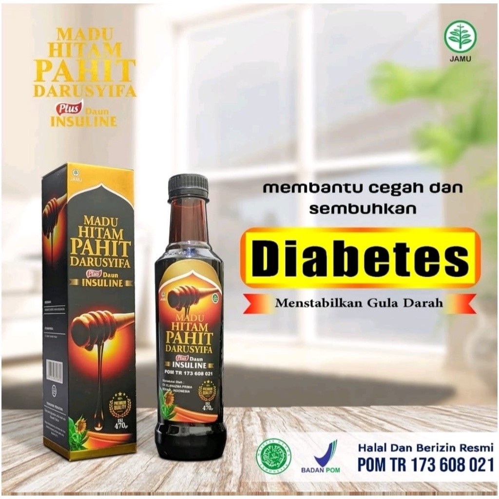 Madu Hitam Pahit Insulin Darusyifa | Madu Hitam Pahit Propolis plus Sambiloto