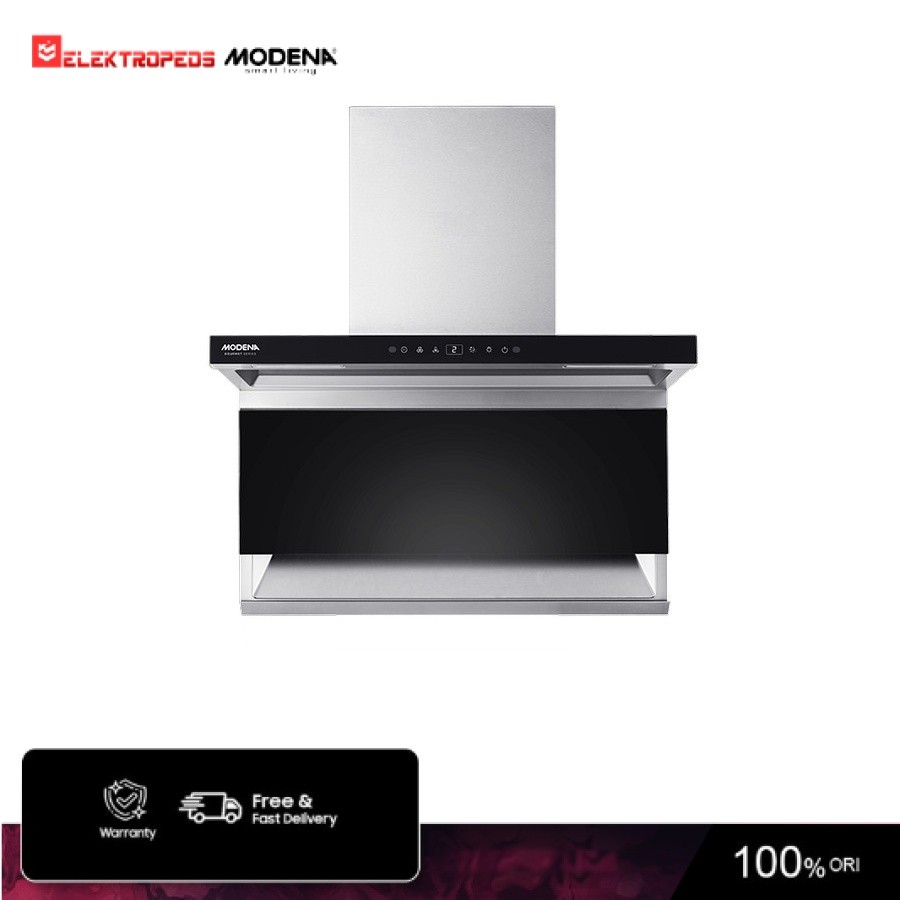 Modena CX 8917 LASS Chimney Hood - Stainless Steel, 90cm, Turbo Motor, Dengan Sensor Gerakan dan Kontrol Sentuh LED