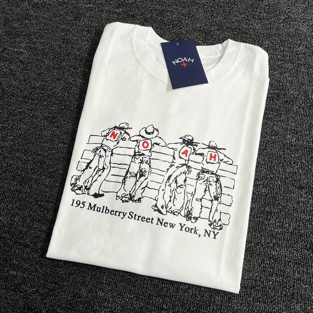 NOAH NYC CORE WESTERN NYA DENIM FENCE BACK European and american brand cotton short-sleeved t-shirt 
