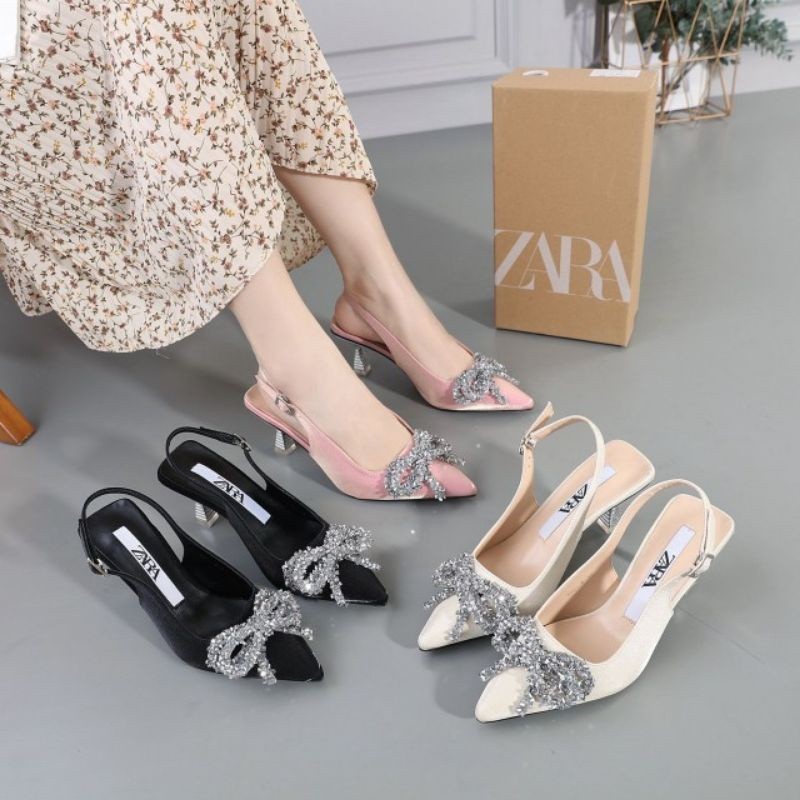 SANDALS HIGH HEELS ZARA DIAMOND HEELS 990-F# 990 Sepatu zara heel