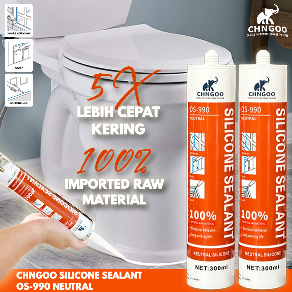 LEM SEALANT, LEM KACA, LEM TOILET, LEM PLASTIK CHNGOO Neutral OS-990 300ml