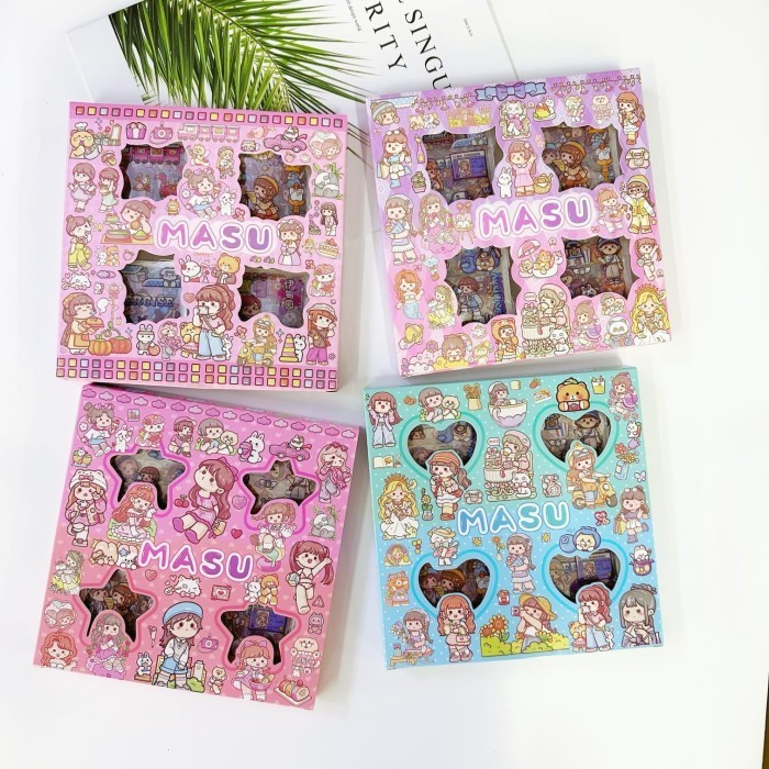 

Sticker Stiker Anak Anak Viral Masu Warna Biru Ungu Pink Hijau Isi 100