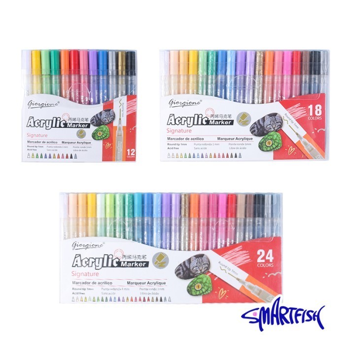 

PROMO!! -Acrylic Marker Pen Set Premium 24 Warnas - 12 pcs