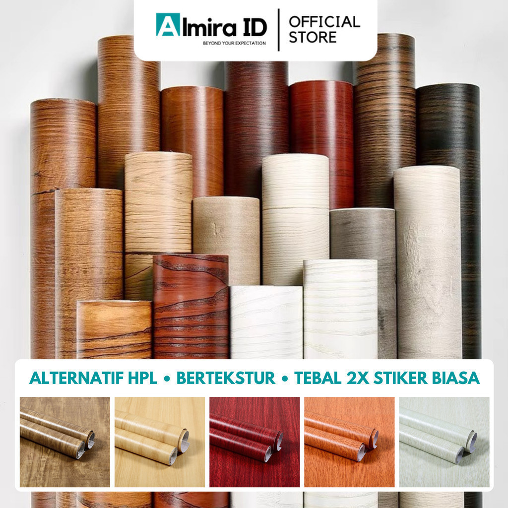 60cm x 3m Wallpaper Kabinet Furniture Lignin® High Quality 2x Ketebalan Stiker biasa Pelapis Lemari 