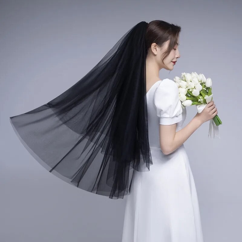 Short Tulle Wedding Veils Two Layer With Comb Bridal Veil for Bride Veils/veil kerudung pengantin wa