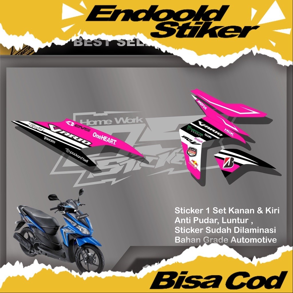 (COD)CODE 1629 Striping  VARIO TECHNO 110 List Variasi Racing emblem stiker