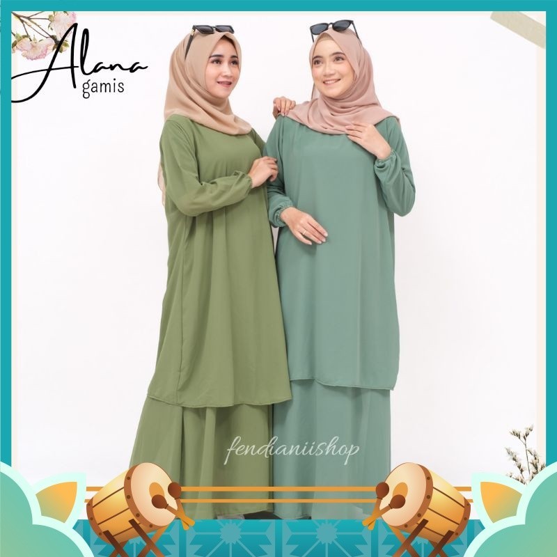 Gamis Dress Lebaran Murah Model Terbaru 2024 / Gamis Dress Baju Malaysia Muslimah ALANA ceruty babyd