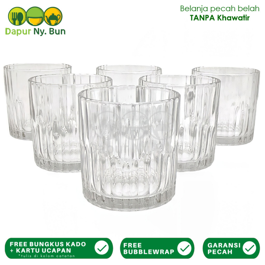 Gelas Minum Picca Set Isi 6 Gelas Kaca Kristal Korean Aesthetic