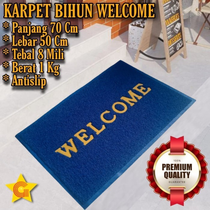 

Karpet Keset Mie Bihun Welcome 50x70cm 8mm Anti Slip - Hitam