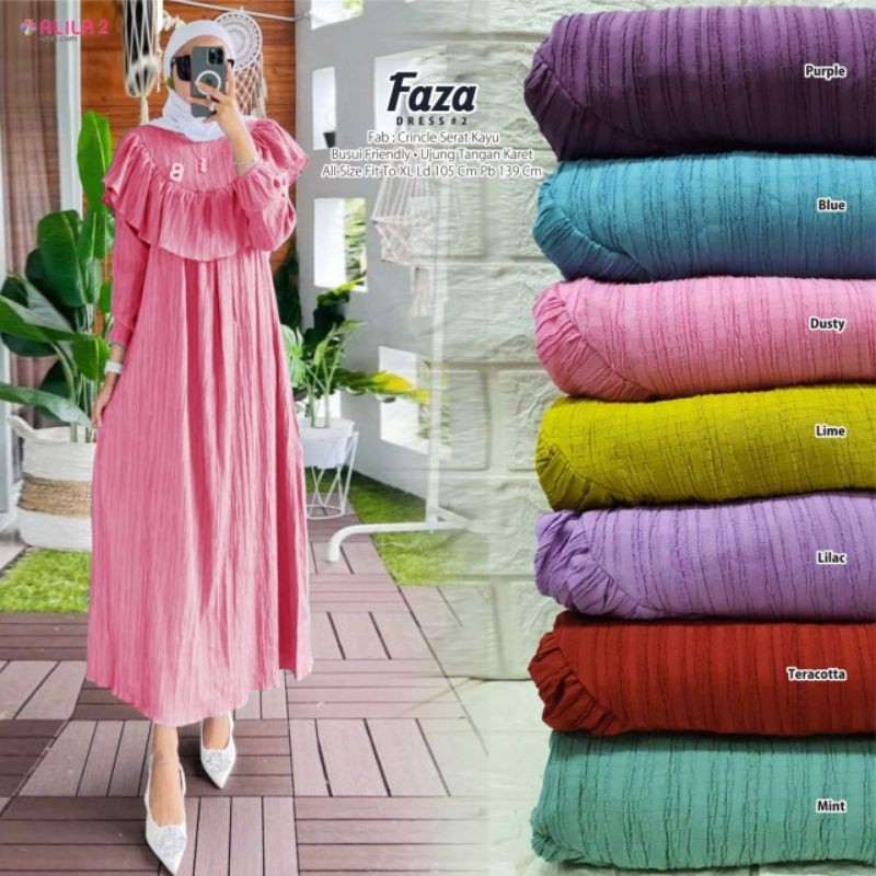 CALLIANA - WIDA DIMA FAZA #2 NASSA #5 DRESS KHEYRA ALILA LD 110 fit XL - dress Crinckle serat kayu -