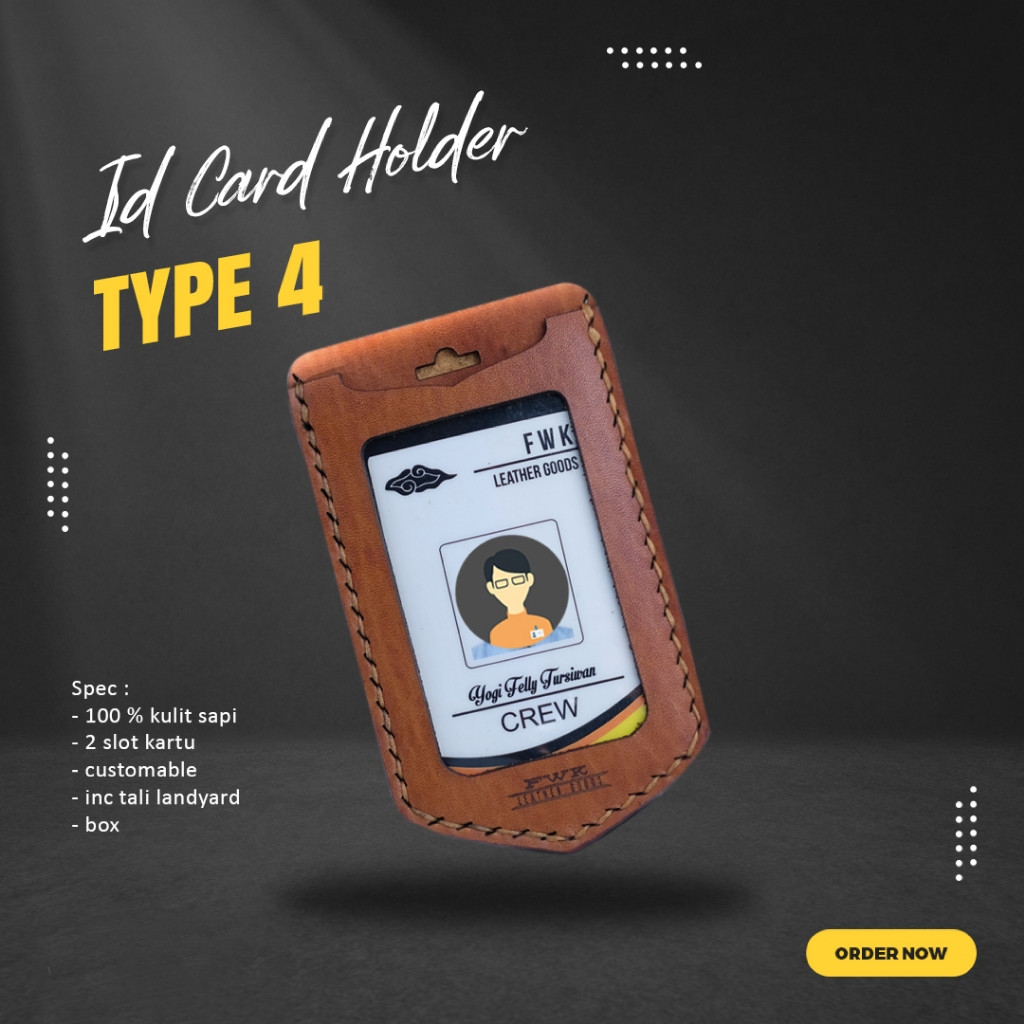 

Name Tag Kulit Asli Premium - ID Card Holder Type 4