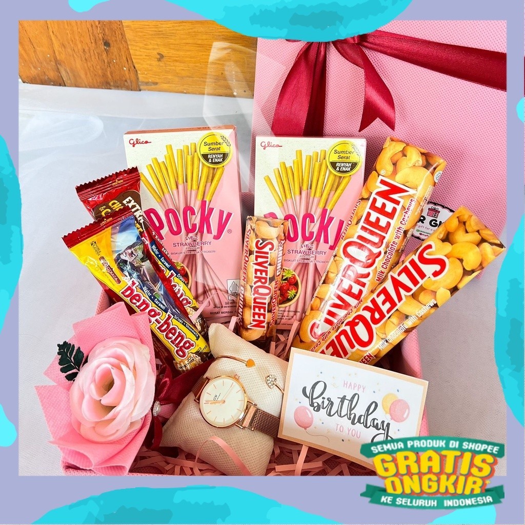 

Kado Valentine Coklat Hadiah Valentine Pacar Hampers Cewek/ kuning coklat abu ungu sage