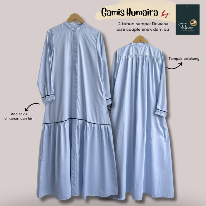 Tabina Gamis Wanita Dewasa Katun Toyobo Seri Humaira ukuran M - XXL - Humaira Krem, M 100 cm