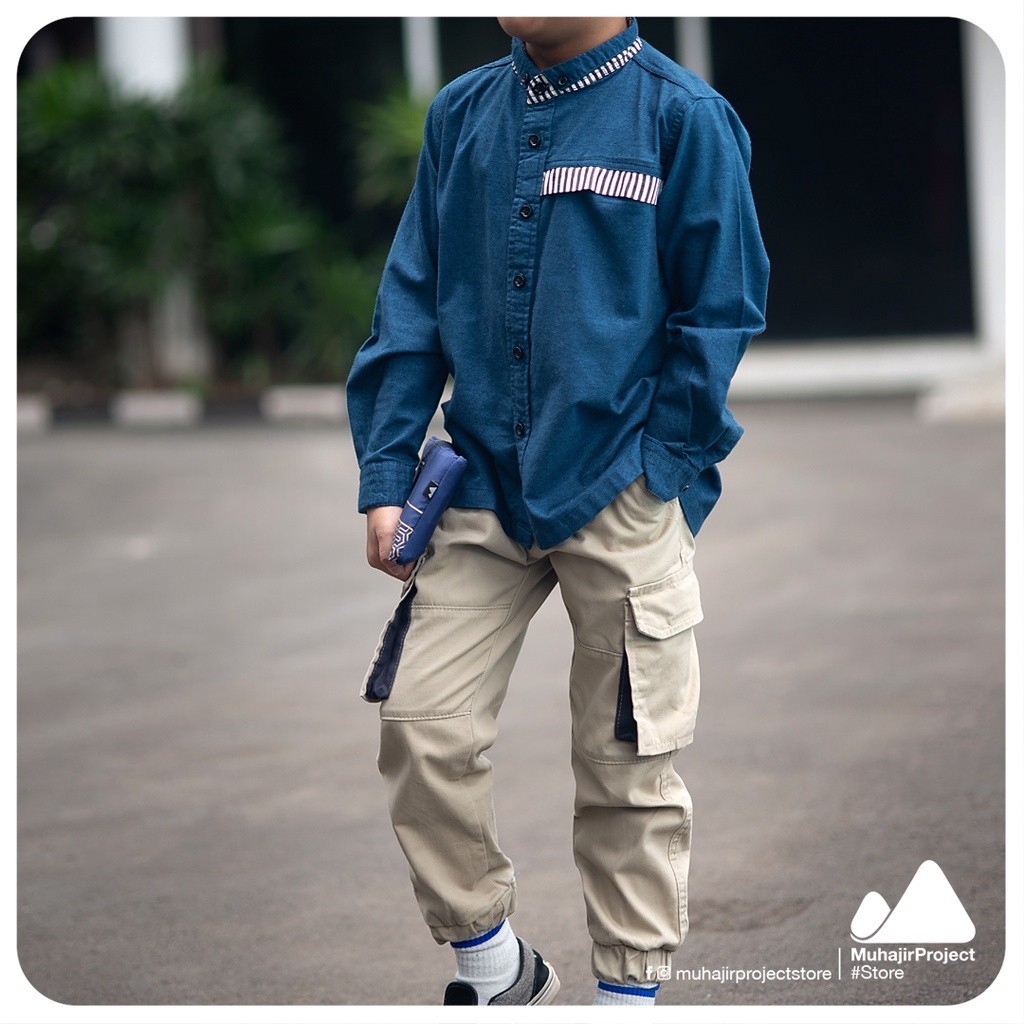 Kids Striped Shirt Blue LS