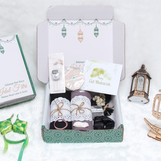 

Hampers 2 hijab/gift box/kado ulang tahun - bergo, box biasa