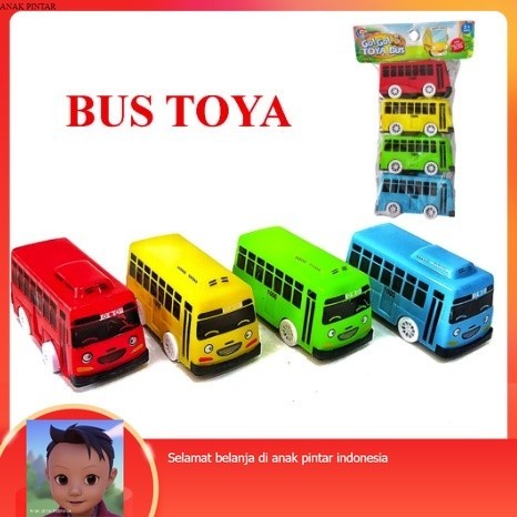 MAINAN ANAK MOBIL MOBILAN TOYA BIS ISI 4 PCS MAINAN BUS GOGO TOYA KECIL
