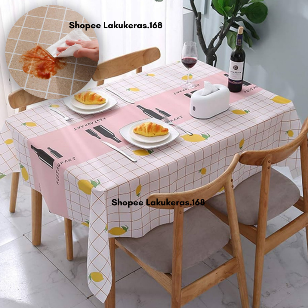 [LUCKY] KUALITAS Taplak Meja Makan/ Taplak Meja PEVA Anti Air/ Taplak Anti Air Anti Minyak