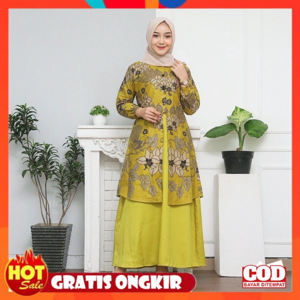KAIN ADEM HALUS TEBAL / Gamis batik Motif dara dress modern premium, dress muslim, gamis batik kombi