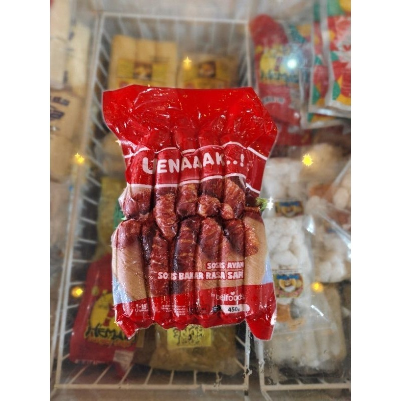 

BELFOODS UENAAAK Sosis Ayam Sosis Bakar Rasa Sapi 450g isi 11 pcs