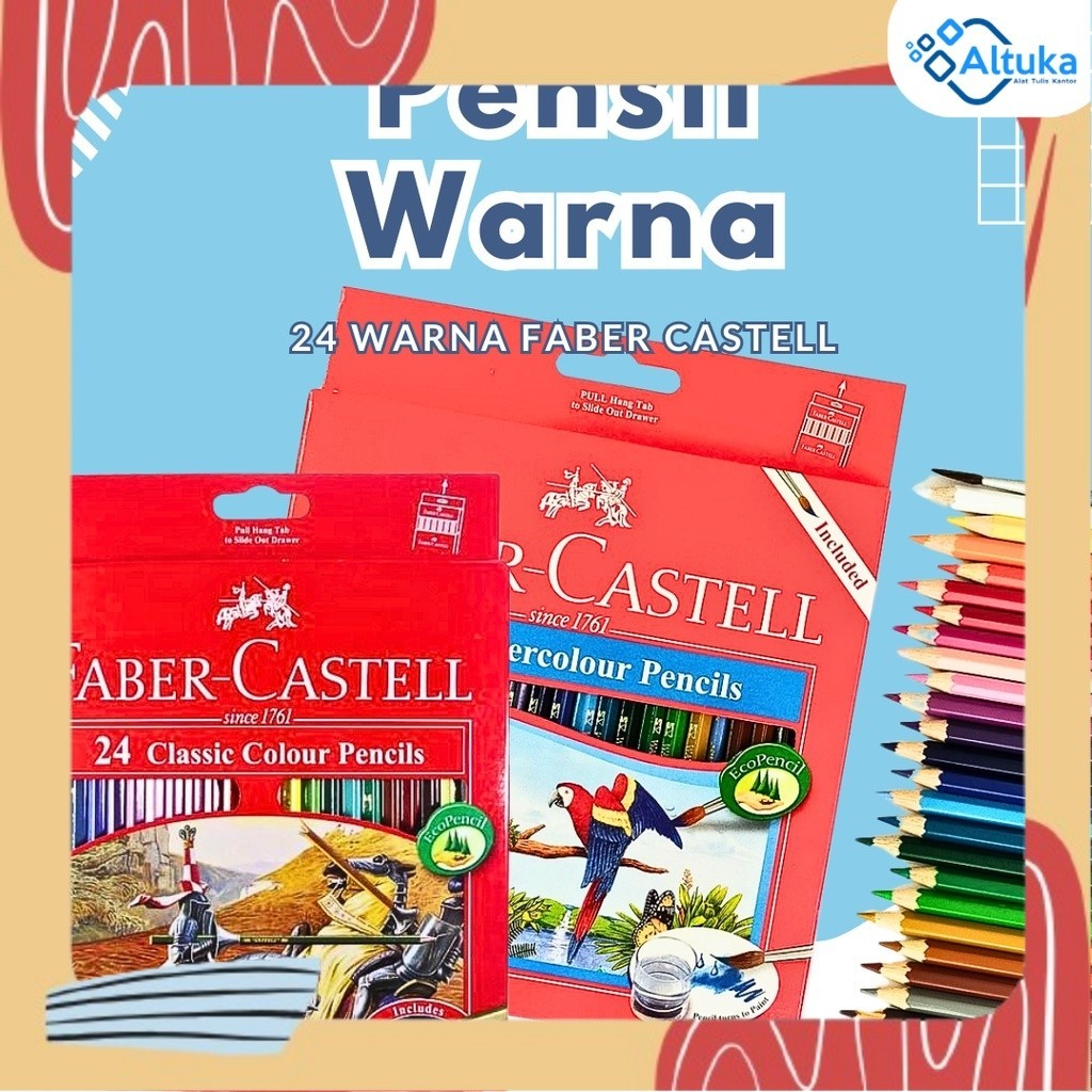 

Pensil Warna Faber Castell Water Colour dan Classic Calour 24 Warna
