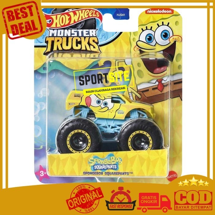 Hot Wheels Monster Trucks Spongebob Squarepants Diecast Mobil Truck -KA67