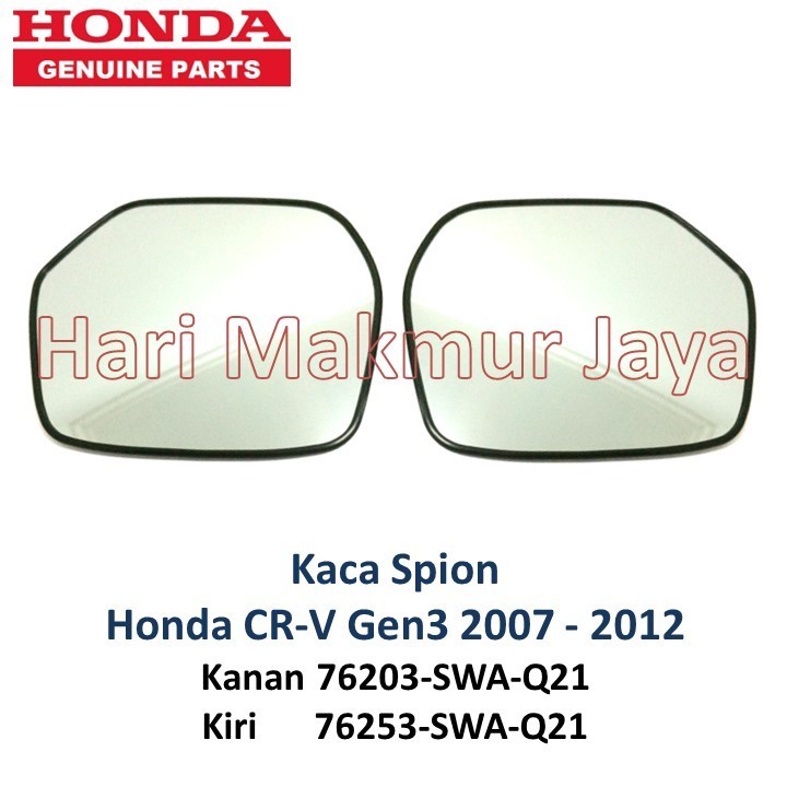 KACA SPION cermin 
 samping pintu Kanan Kiri Honda CR-V CRV Gen3 2007 2008 2009 2010 2011 2012 GENUI