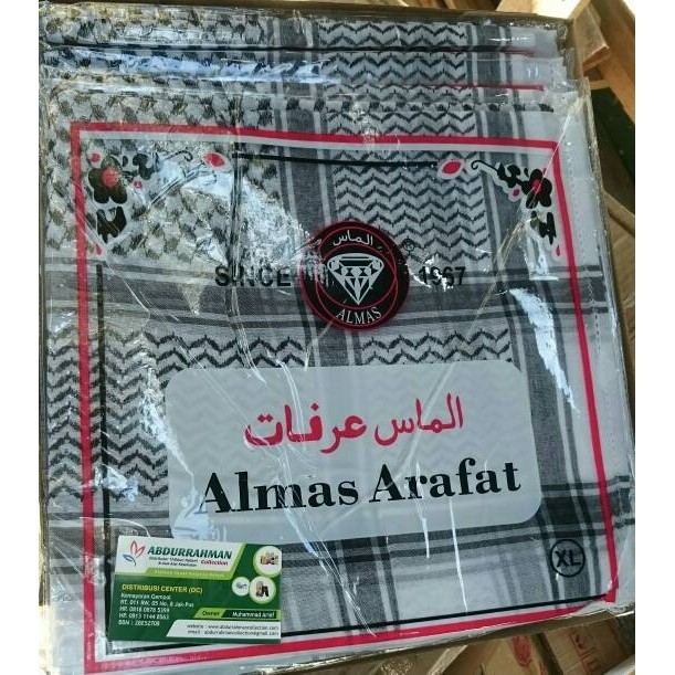 Sorban Almas Arafat Hitam Putih