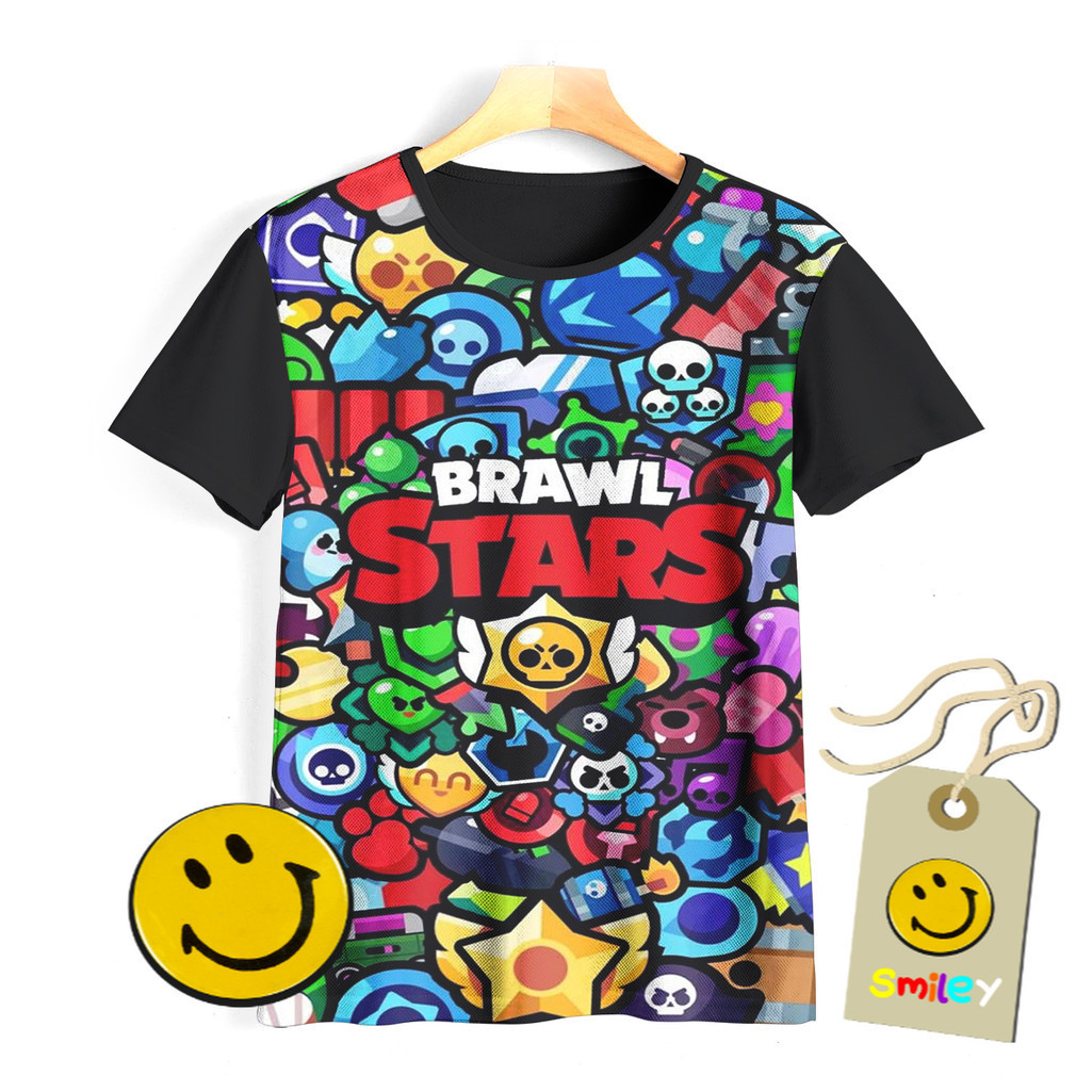 Kaos Anak Brawl Stars Baju Gaming Permainan Brawl Stars 12CD007 Untuk Usia 1-12 Tahun