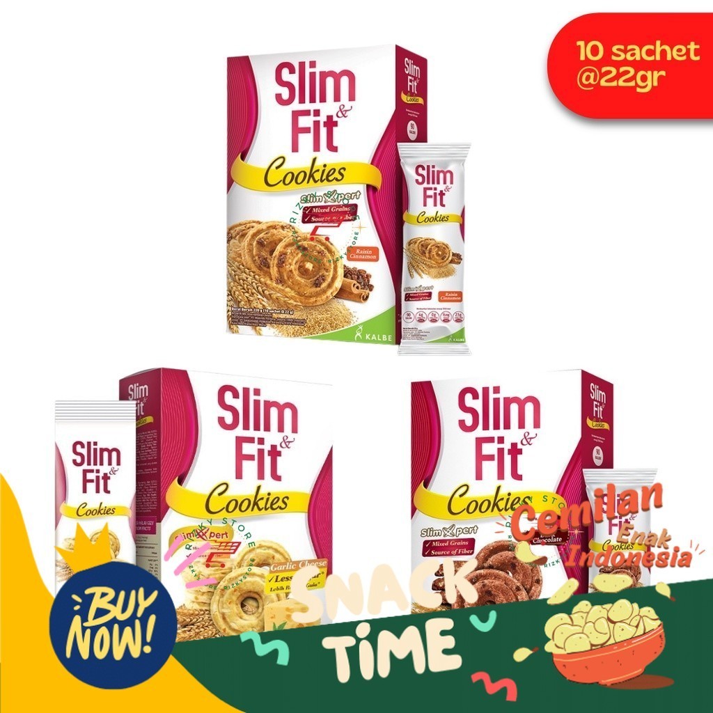 

Special Diskon SLIM & FIT COOKIES 1 BOX Isi 10 Sachet @ 22 Gram CAMILAN DIET SEHAT/Diet Rendah Kalori