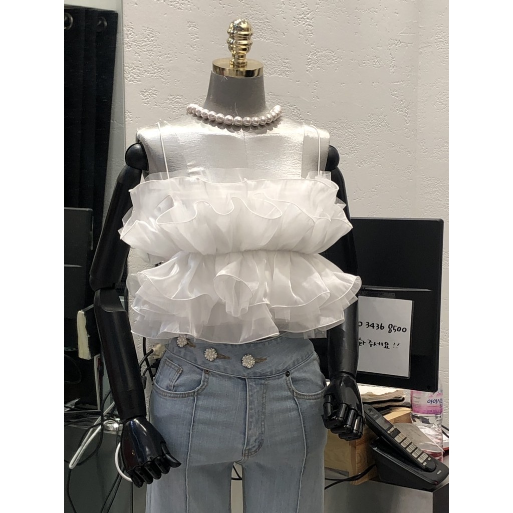 Alicia Couture - Gwen Top - Ruffle Style Organza Top Collection