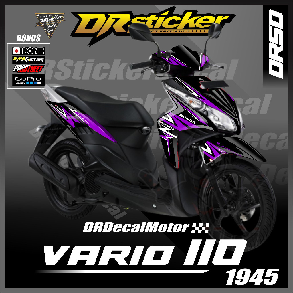 Sticker decal motor vario karbu 110 techno Fullbody skotlet full set