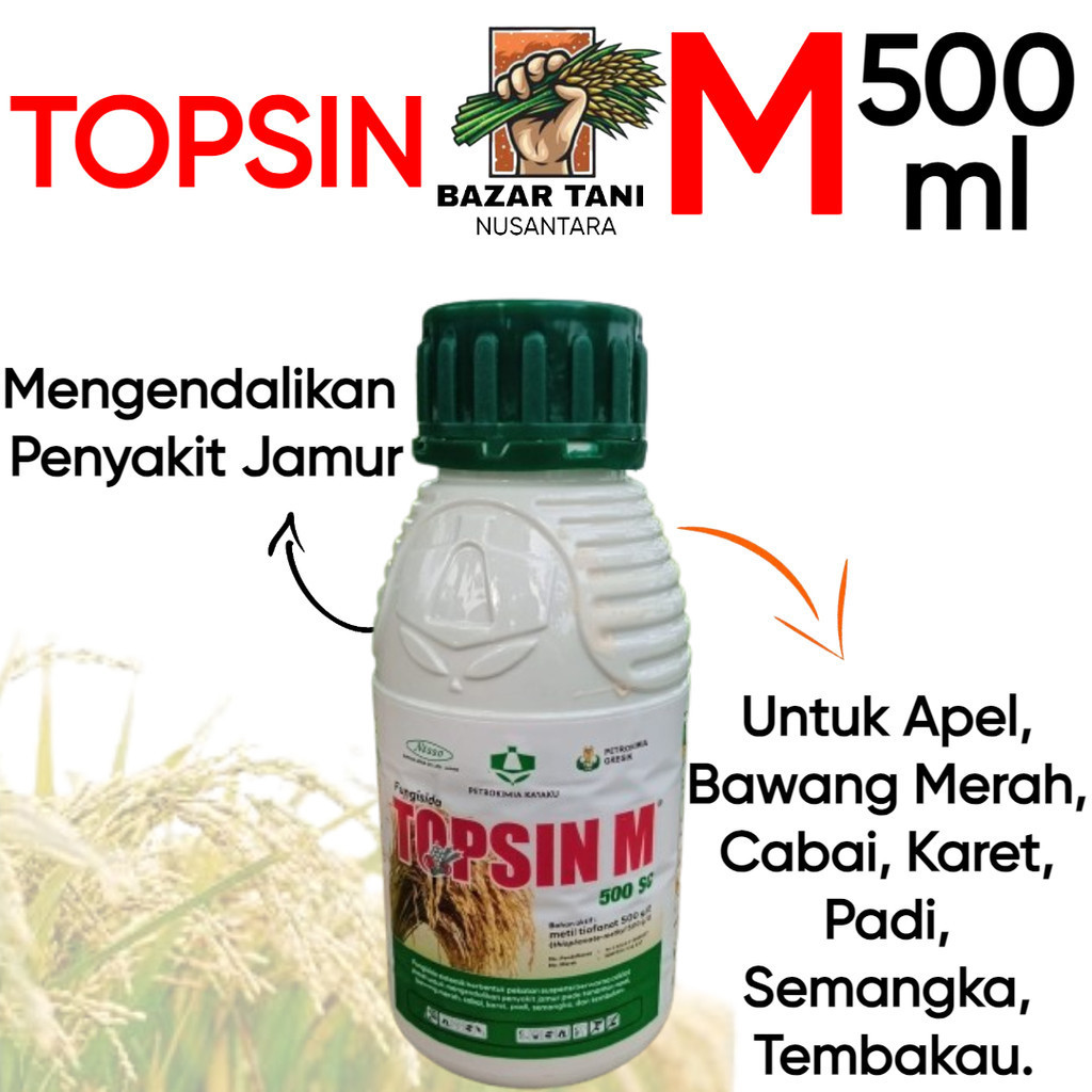 fungisida topsin 500 ml fungisida metiltiofanat topsin padi semprot padi fungisida sistemik berbentu