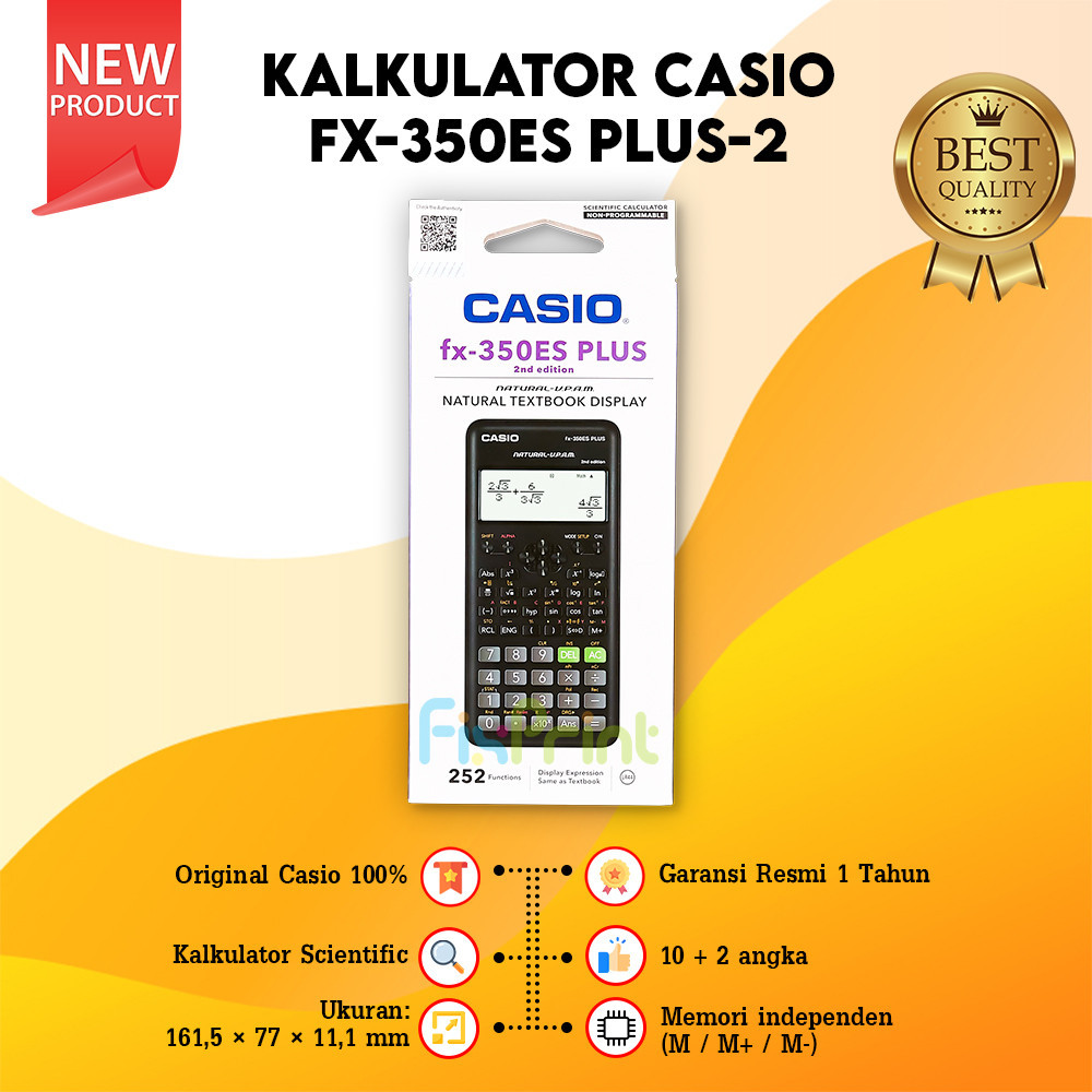 

Calculator Casio fx 350ES PLUS-2 Scientific Kalkulator Ilmiah Original