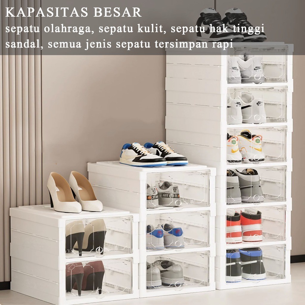 Rak Sepatu Bentuk Box Plastik - Box Sepatu 1x6 Pico Serbaguna