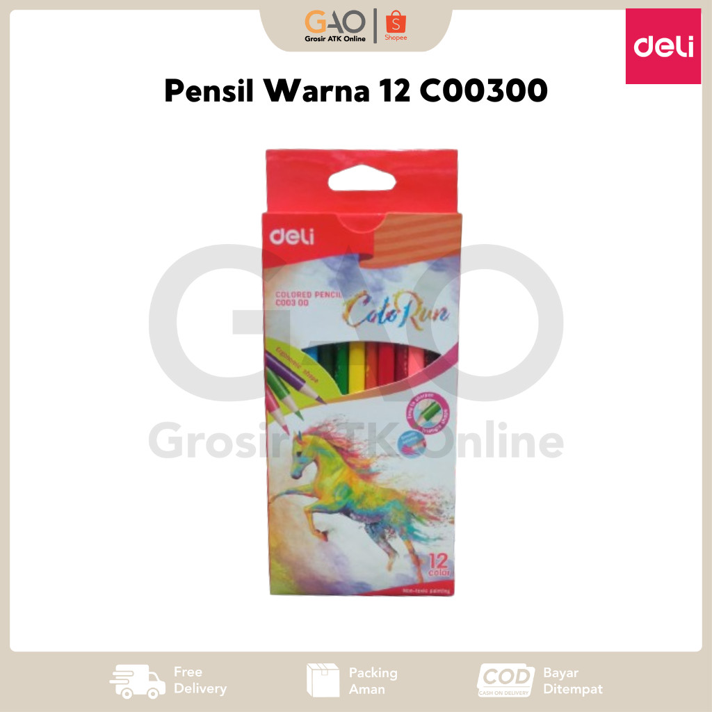

Pensil Warna Deli 12 Warna C00300 ColoRun Pencil Deli C00300 12 Color