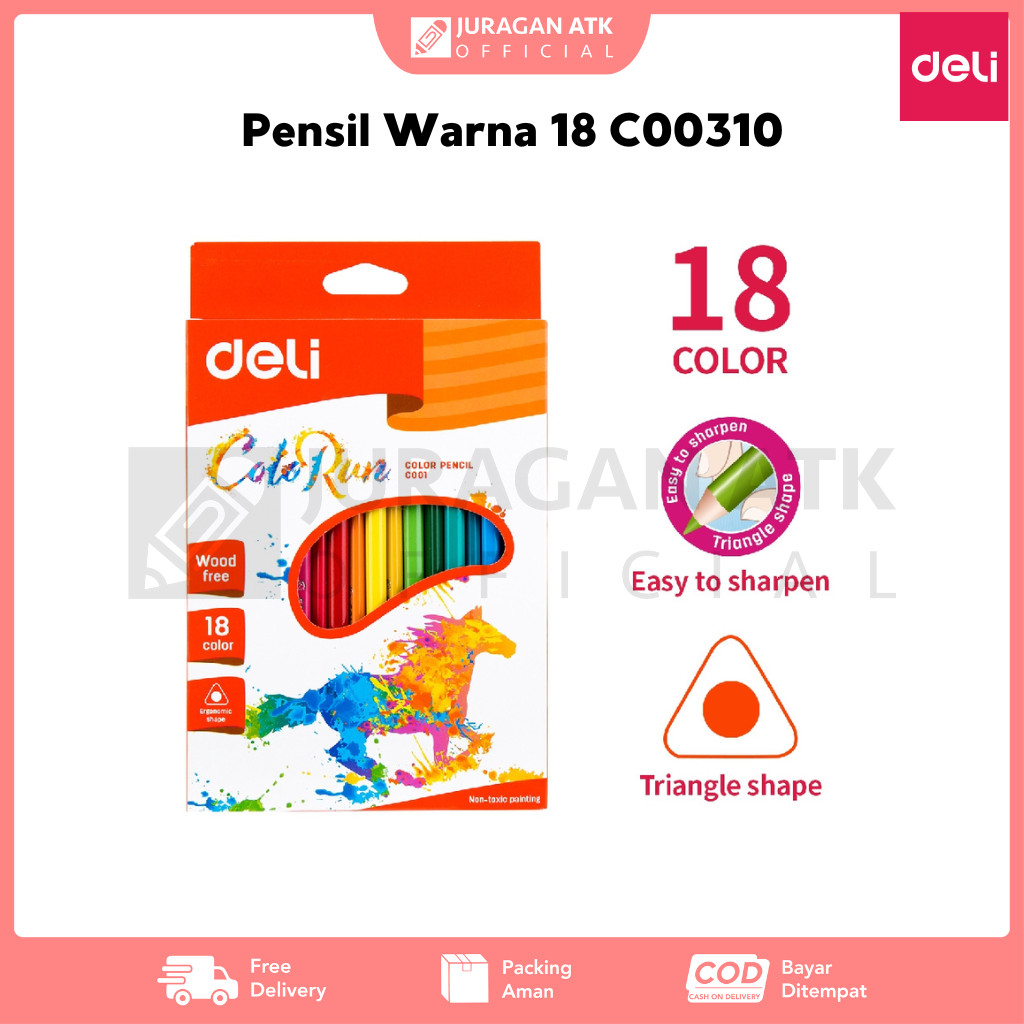 

Pensil Warna Deli 18 Warna C00310 ColoRun Pencil Deli C00310 18 Color
