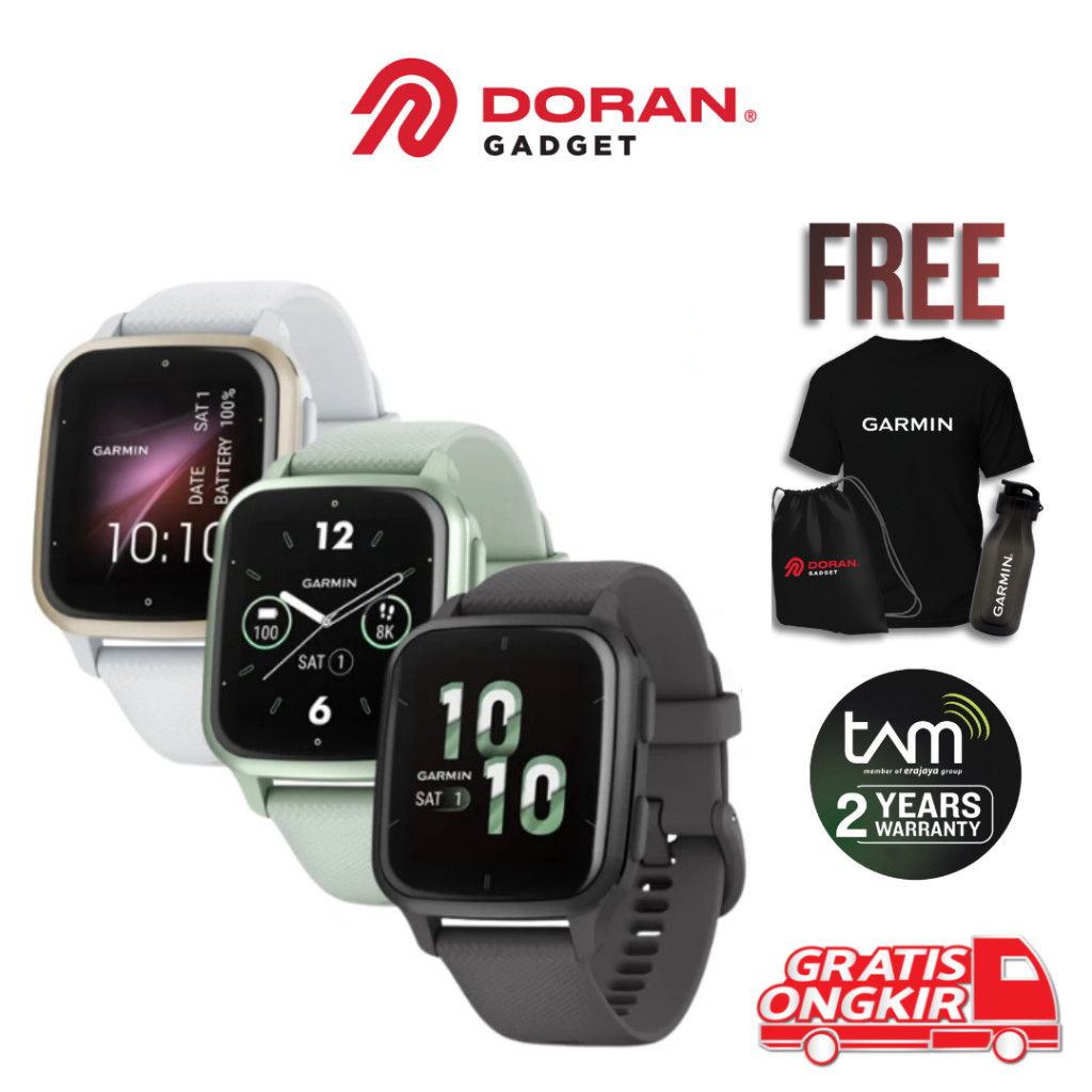 SPESIAL PROMO 70% Garmin Venu Sq2 SQ 2 Shadow Grey Slate | White Cream Gold | Cool Mint GPS Smartwat
