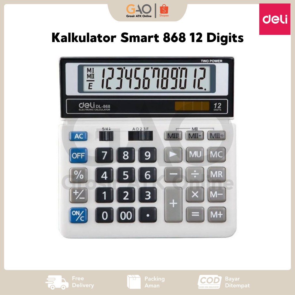 

Kalkulator Smart Deli 868 12 Digits
